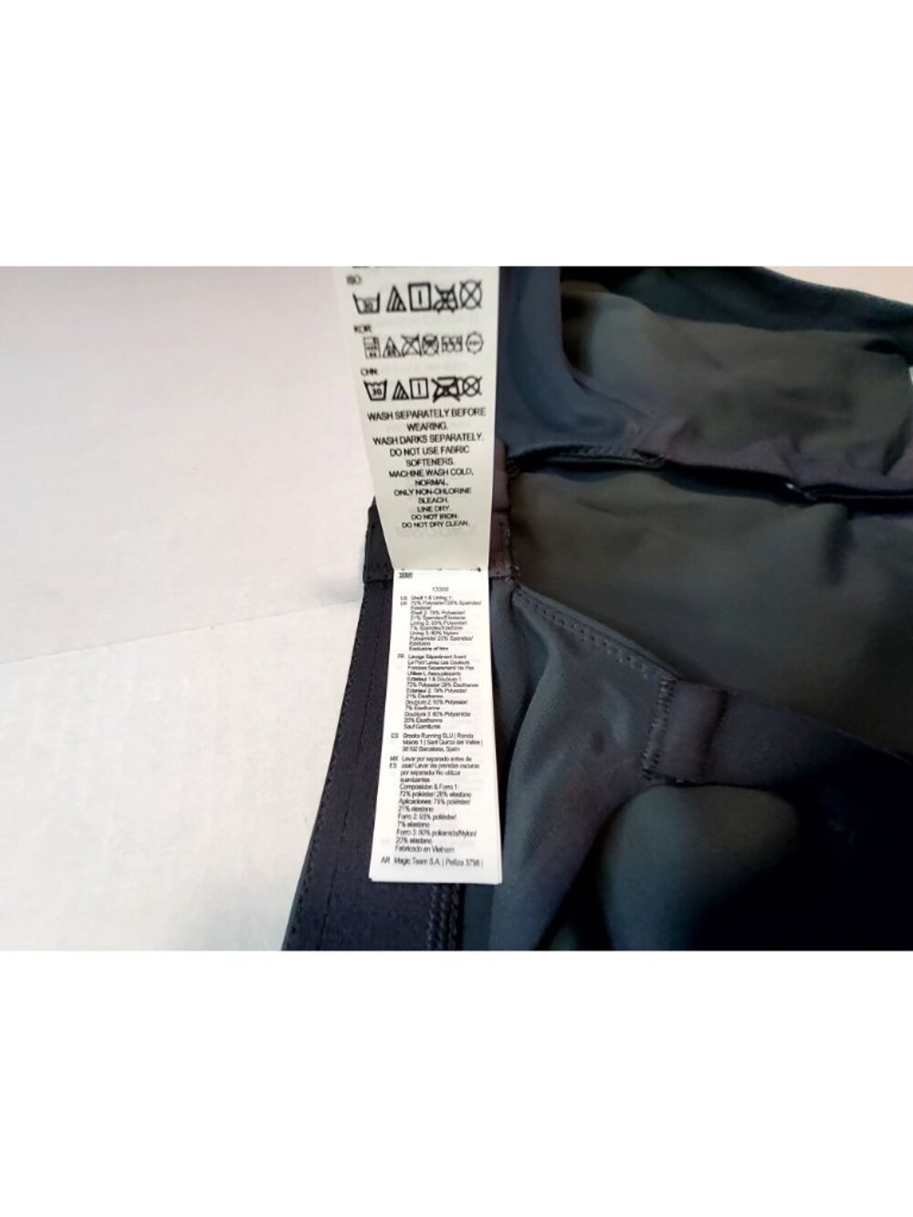 Brooks Womens Grey & Black Adjustable Sports Bra Moisture-Wicking Size 36DD - Picture 15 of 16